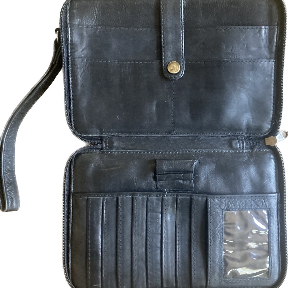 Black Leather Wrist Wallet - Wilson Leather - Picture 5 of 7